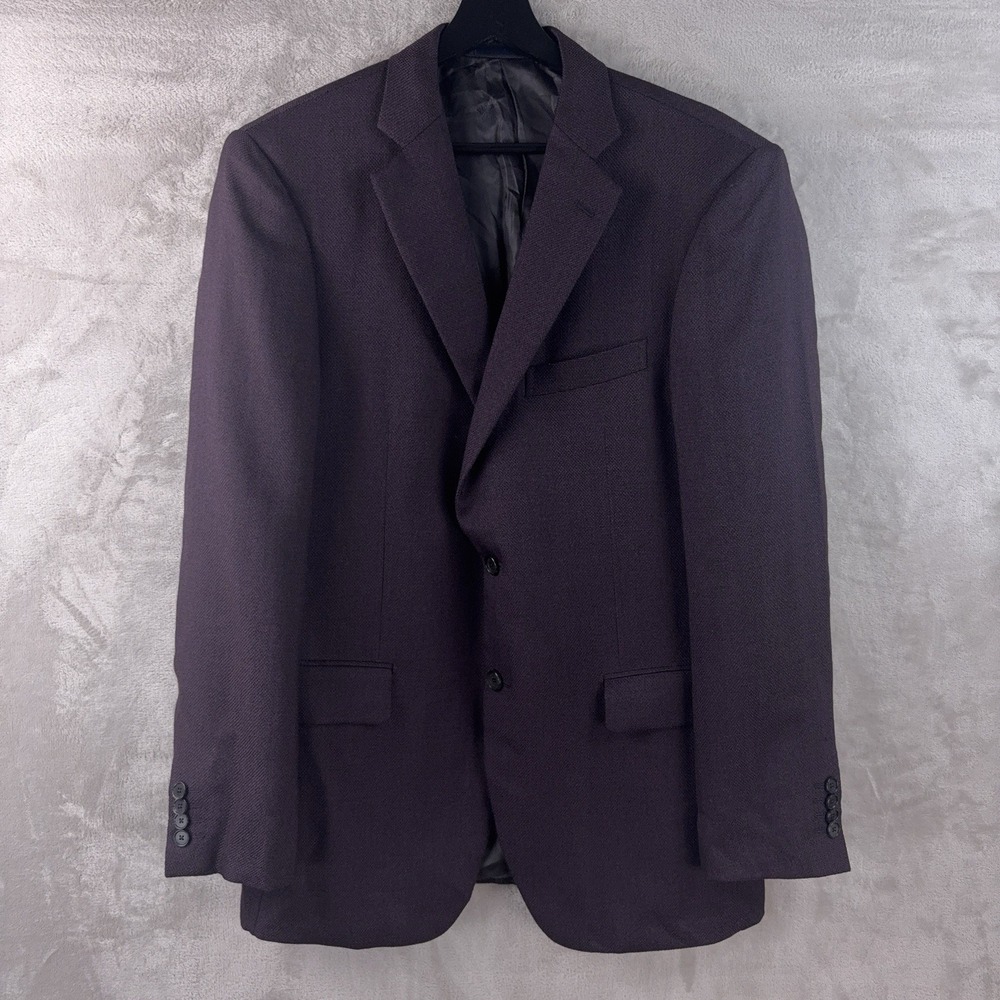 Lanvin Blazer Mens Size 52 Purple Mohair Wool Silk Italy Two Button Jacket
